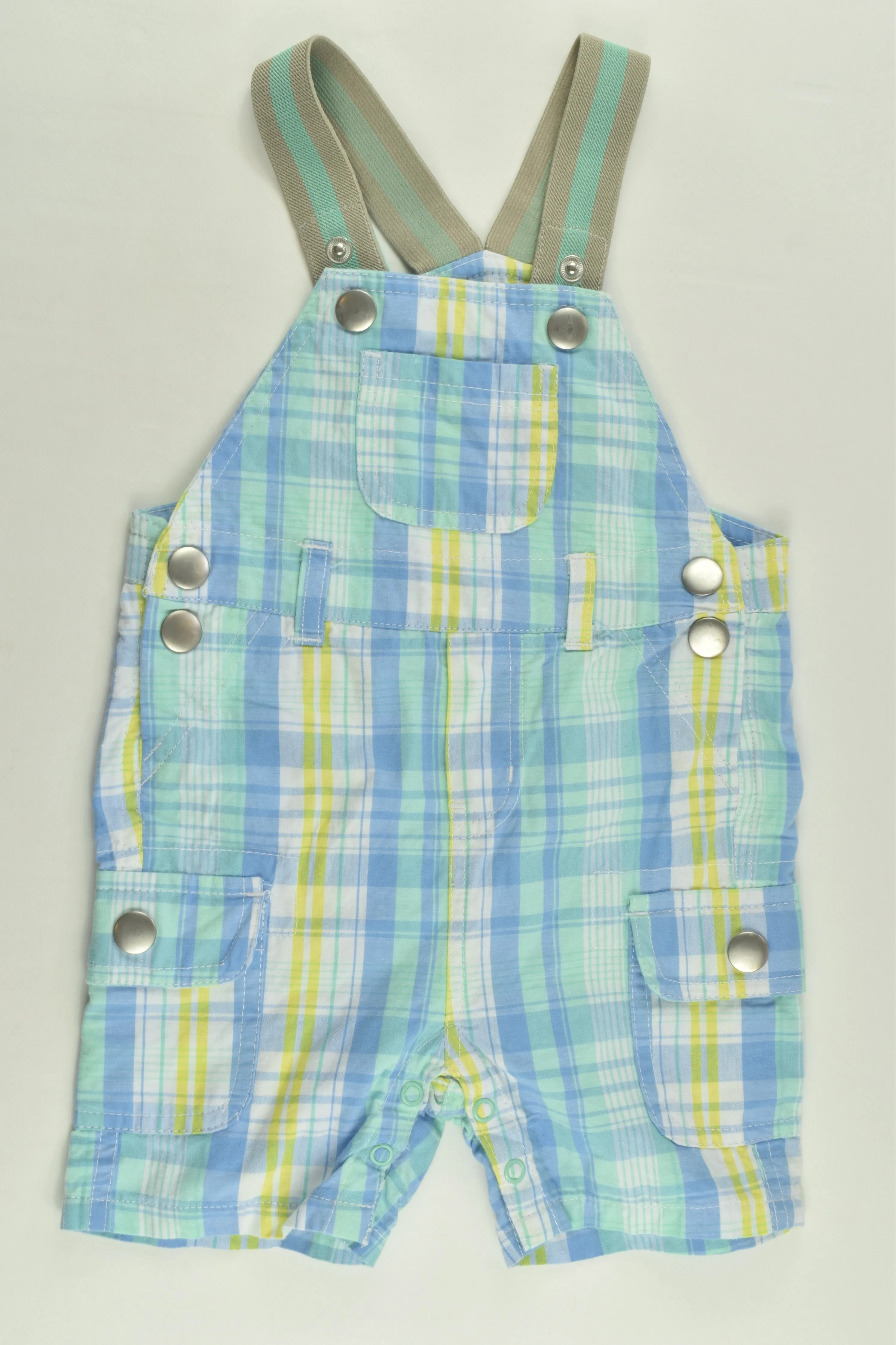 Dymples Size 0 Checked Lightweight Short Overalls