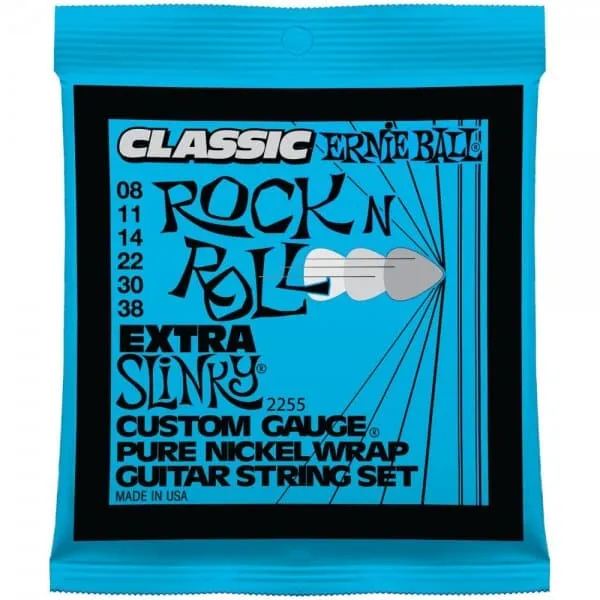 Ernie Ball Classic Pure Nickel Extra Slinky Electric Guitar Strings 8-38