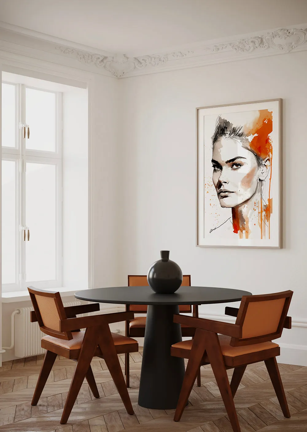Fashion Portrait Sketch Wall Art Print #4