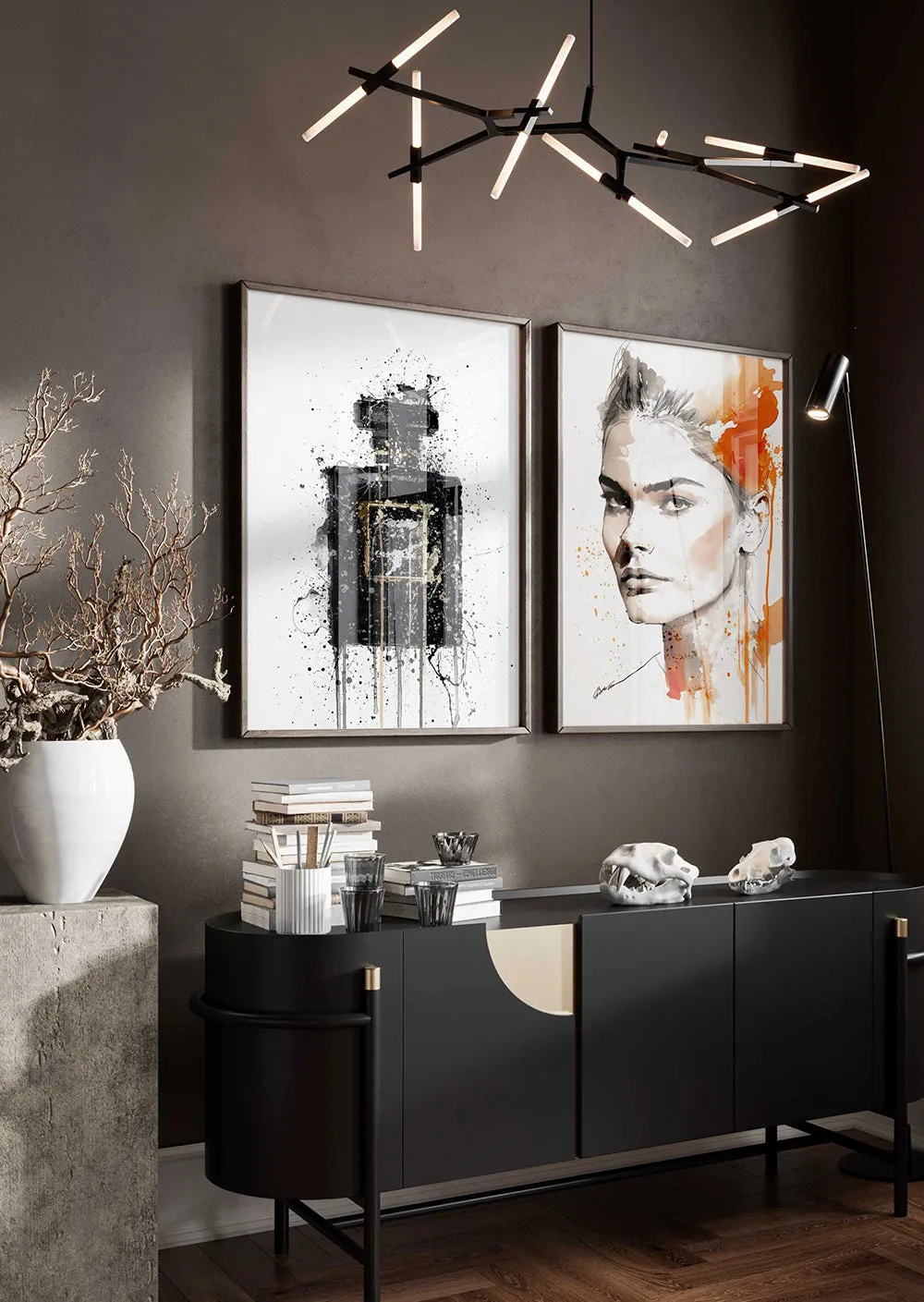 Fashion Portrait Sketch Wall Art Print #4