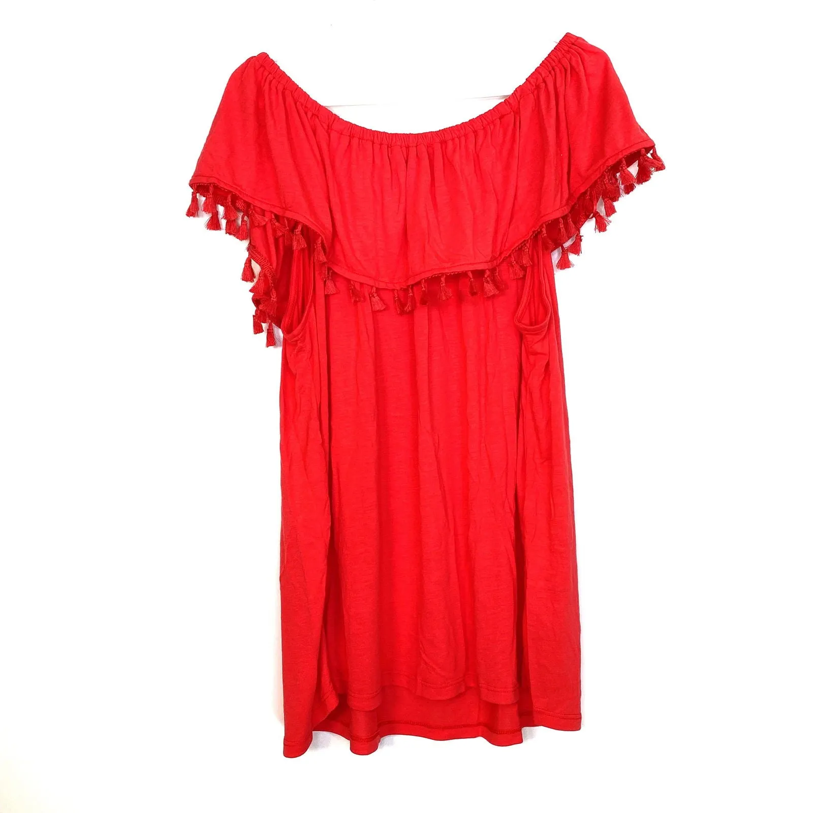 Fever Sleeveless Womens Size 1X Dark Pink Shirt Top Blouse Fringe