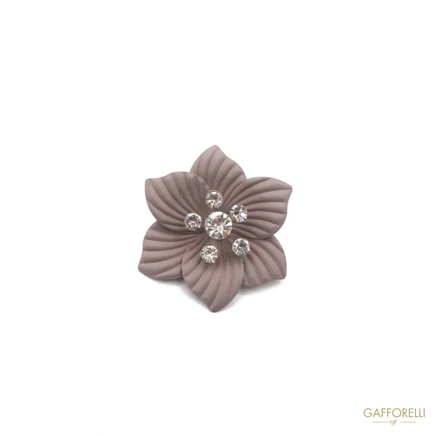 Flower Shape Button with Rhinestones - Art. A279