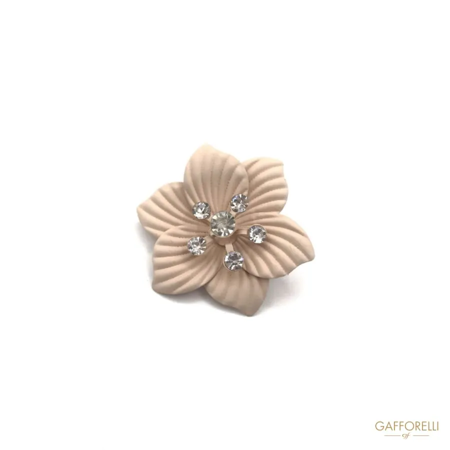 Flower Shape Button with Rhinestones - Art. A279
