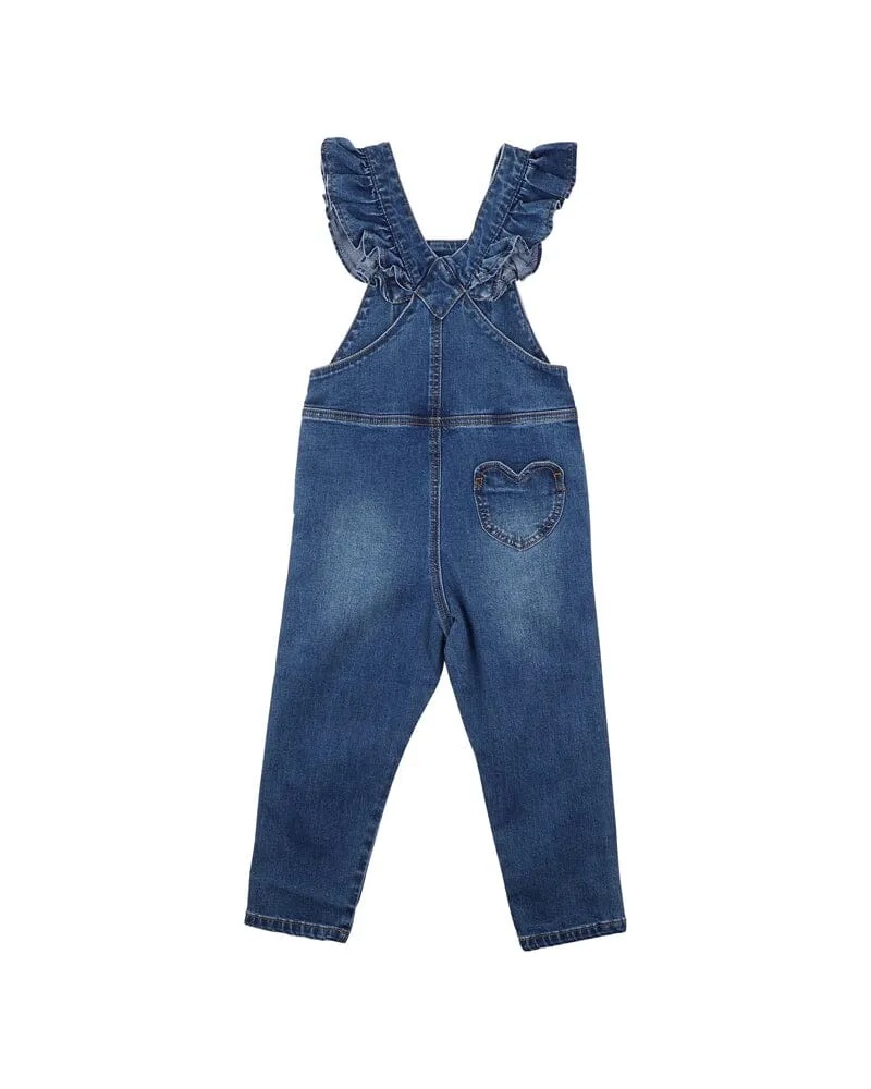 Fox & Finch - Girls Denim Heart Overalls