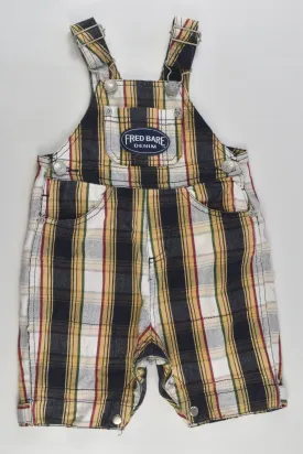 Fred Bare Size 00 Vintage Checked Short Overalls