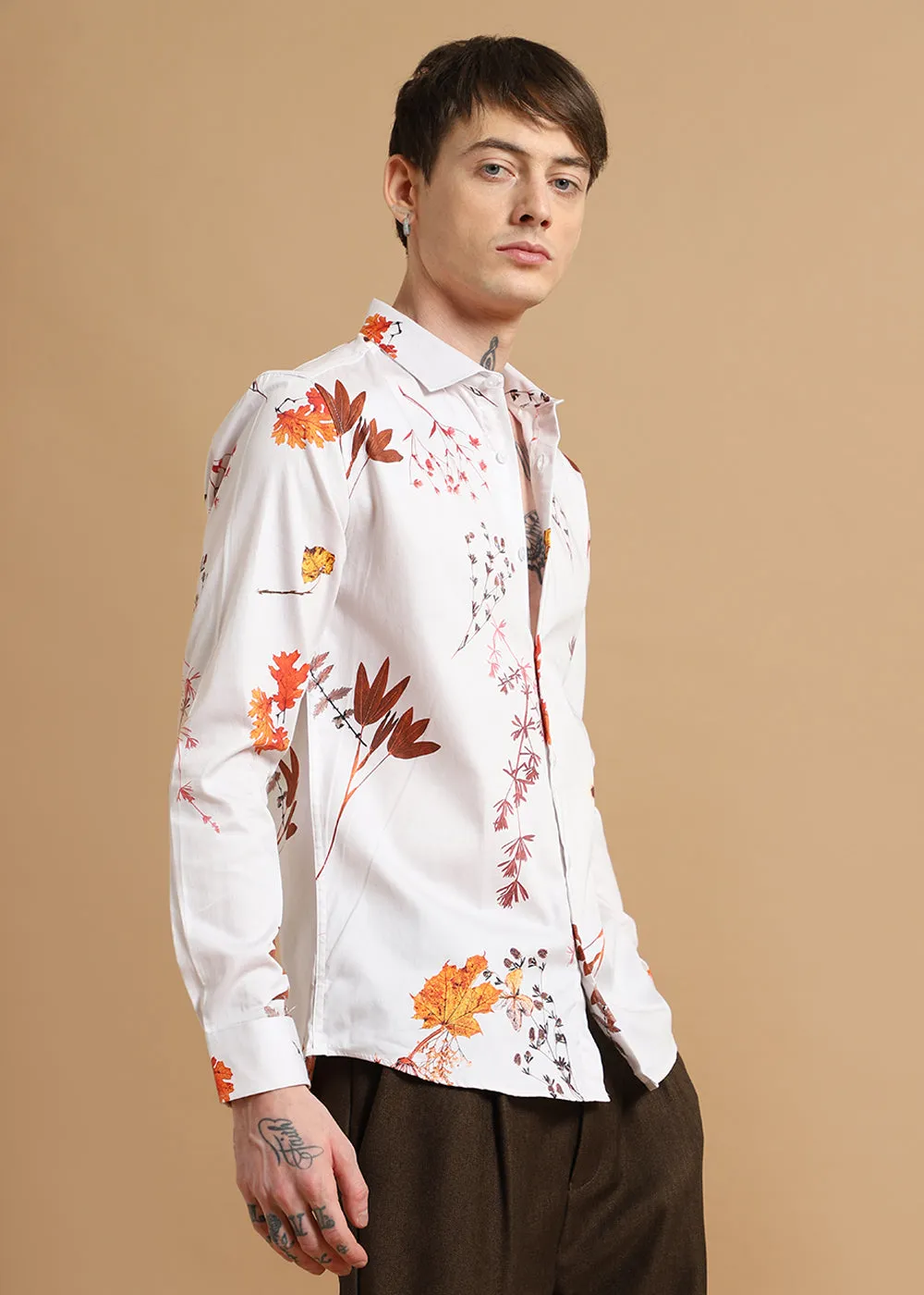 Fusion Leaf Printed shirt
