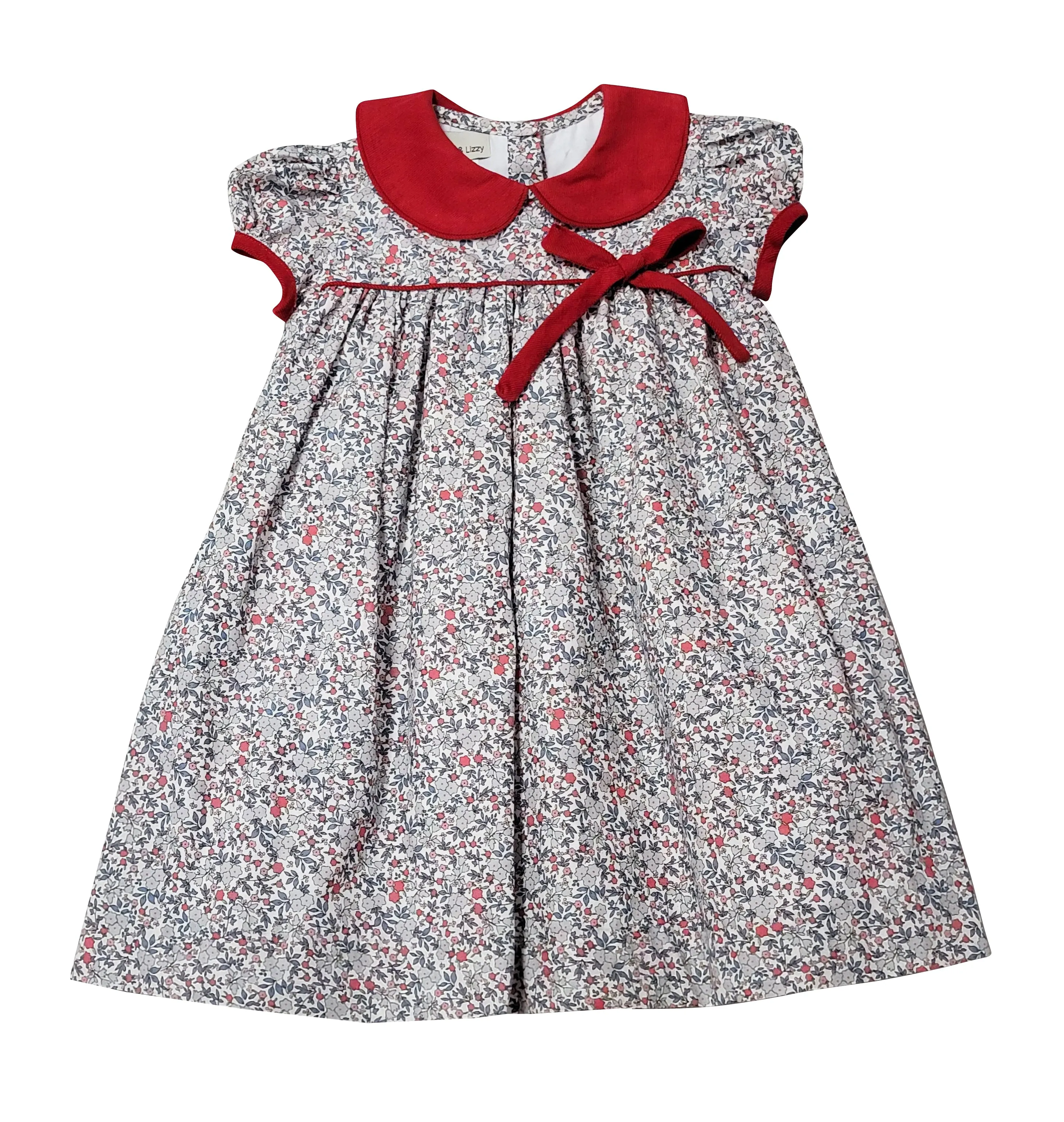 Girl's "Callie & Carter" Christmas Floral Cotton Dress