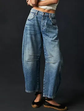 Good Luck Mid-Rise Barrel Jeans