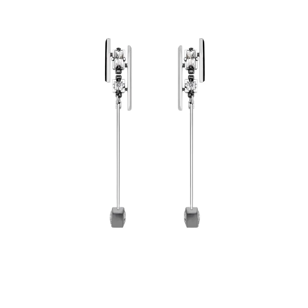 Grand Pilot Earrings [White gems]