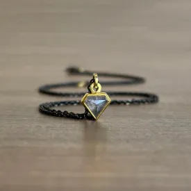 Grey Diamond Shield Pendant