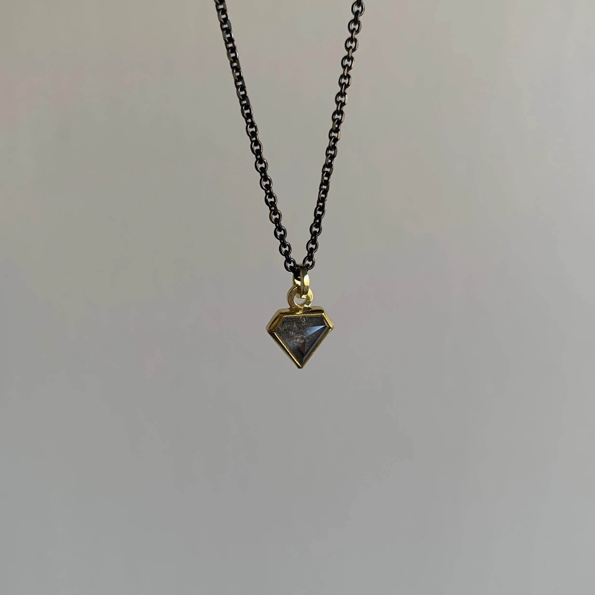 Grey Diamond Shield Pendant