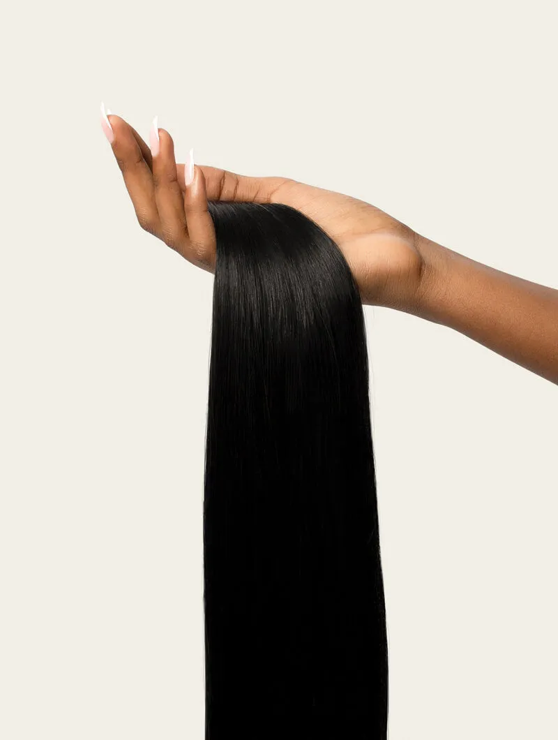 Jet Black, 16" Classic Clip-In Hair Extensions, #1 | 100g