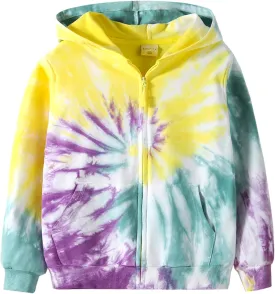 Julerwoo Girls Zip Up Hoodies Soft Cotton Zipper Sweatshirts Top for 2-12 Years