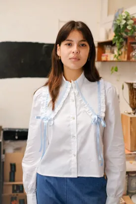 Le Bow shirt - baby blue bow