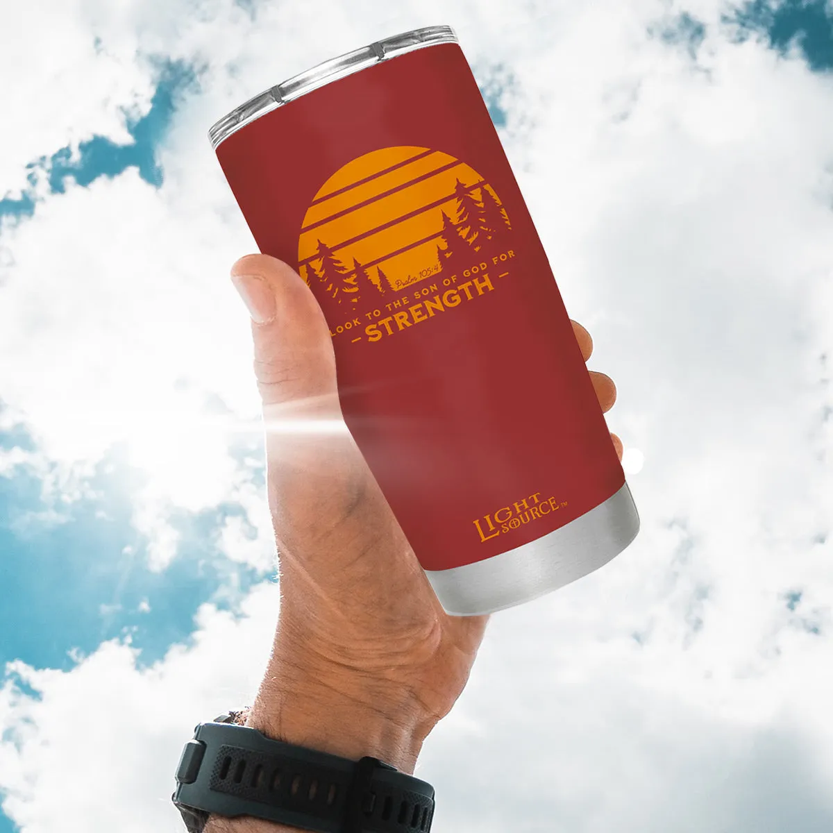 Light Source 20 oz Stainless Steel Tumbler Look To The Sun