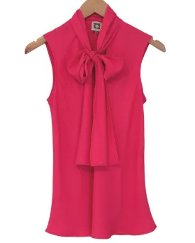 Light Summer Hibiscus Sleeveless Sash Blouse