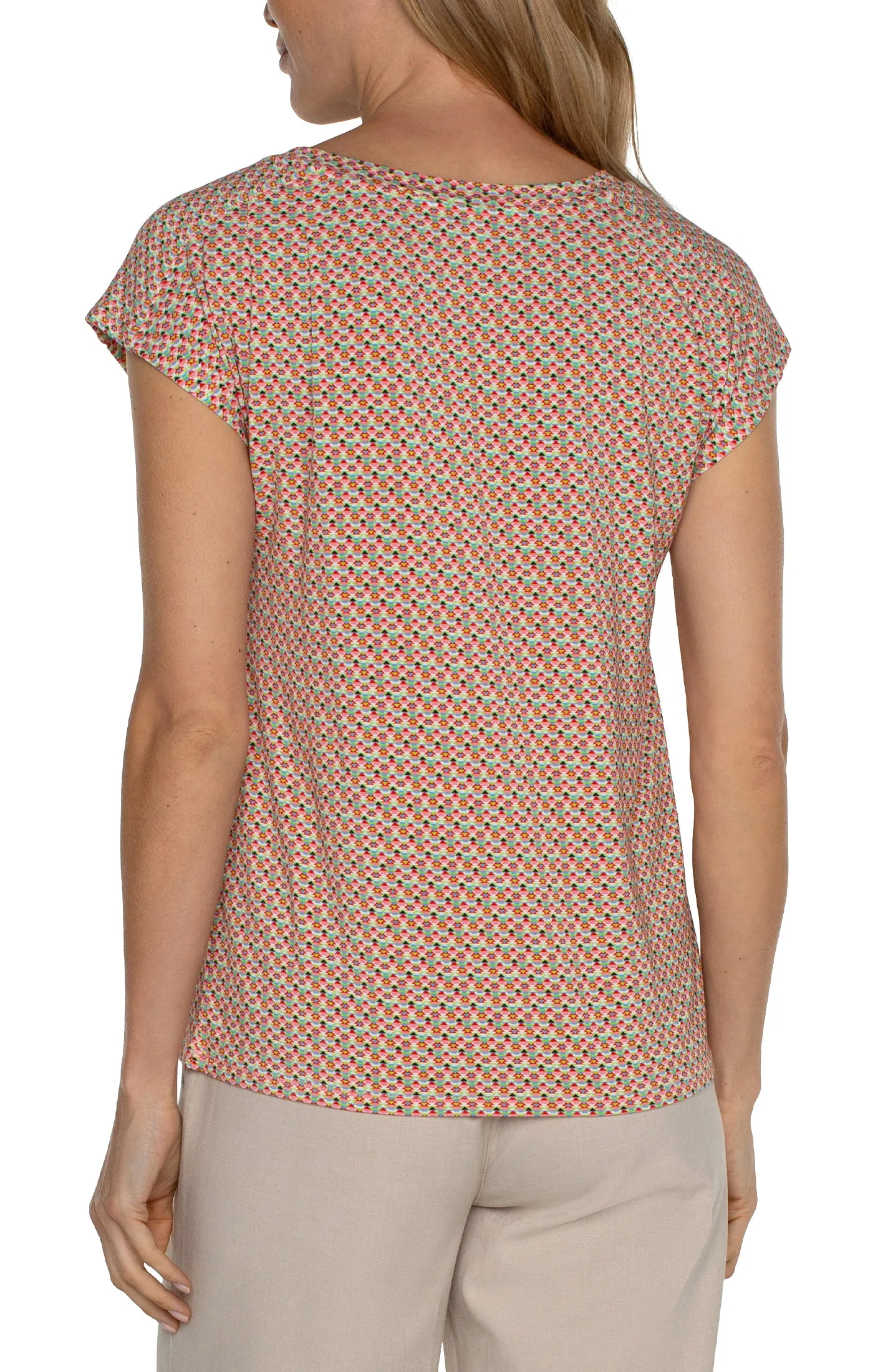 Liverpool Boat Neck Dolman Knit Top w/ Shoulder Pleats (multi geo)