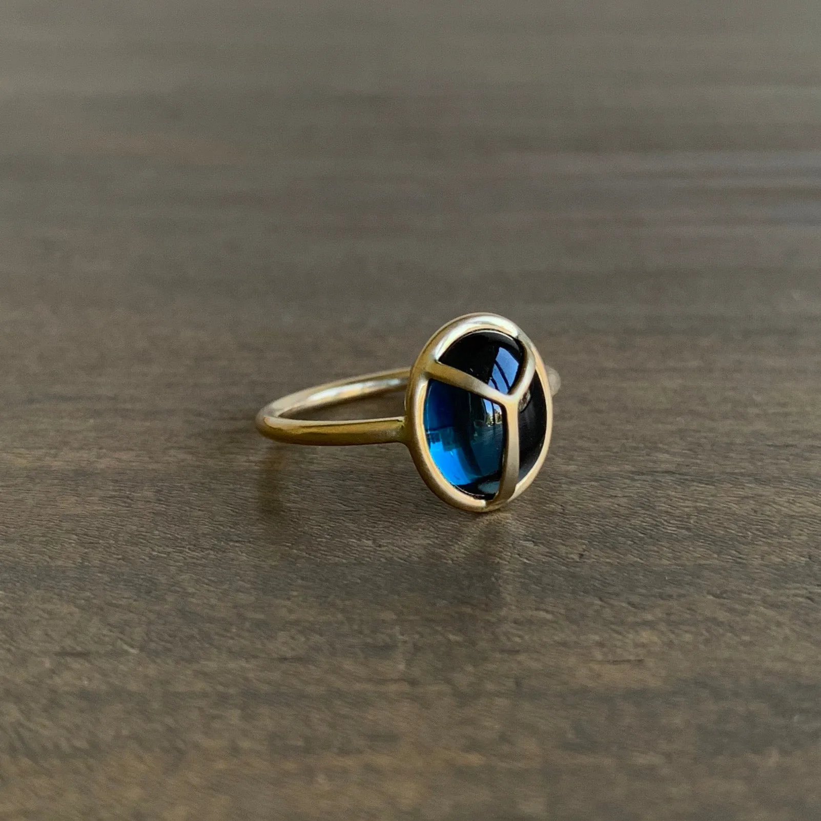 London Blue Topaz Lucky Scarab Ring