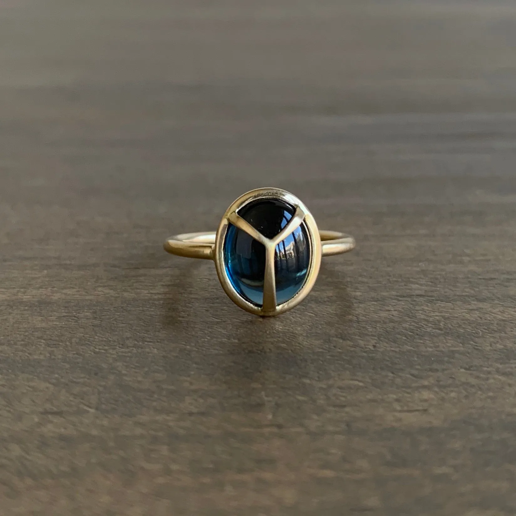 London Blue Topaz Lucky Scarab Ring