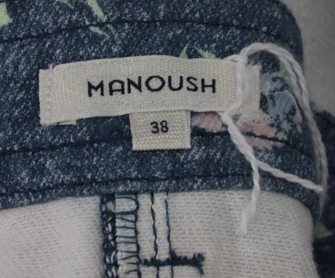 Manoush Floral Print Denim Overalls sz 8