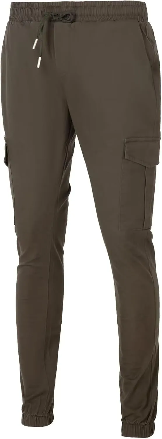 Mens Cargo Pants Hiking Pants Men Elastic Waist Outdoor Casual Water Resistant Joggers Pants with Pockets