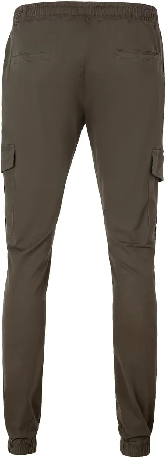 Mens Cargo Pants Hiking Pants Men Elastic Waist Outdoor Casual Water Resistant Joggers Pants with Pockets