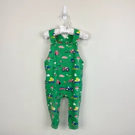 Mini Boden Jersey Dungaree Iguana Green Farm Friends 12-18 Months