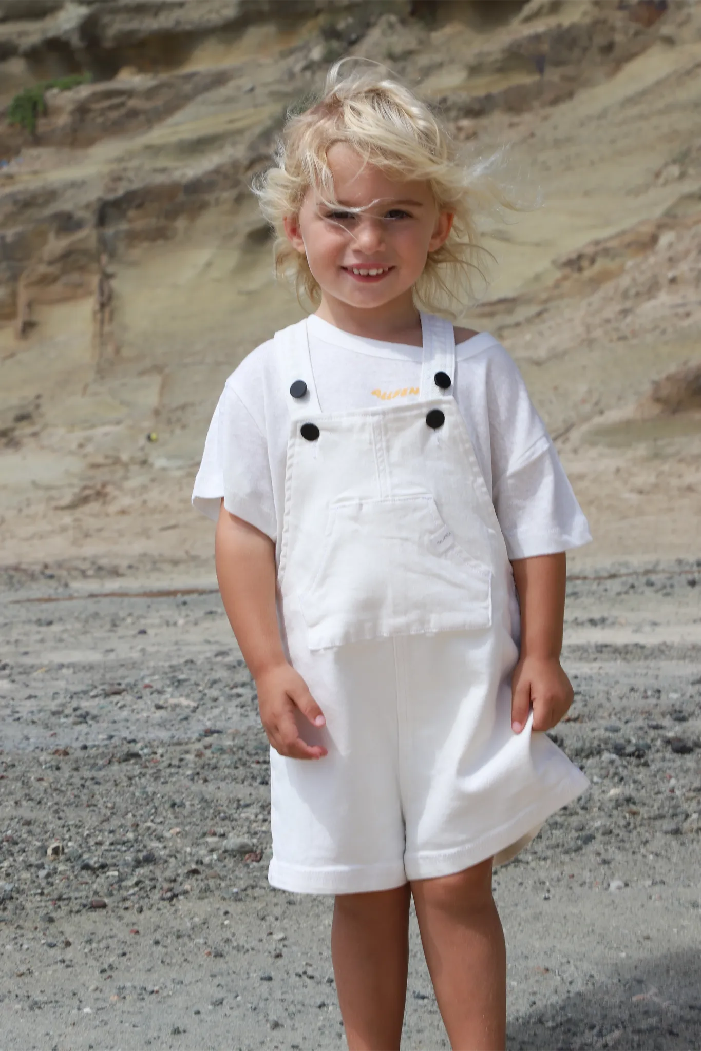 Mini Denim Overalls (White)