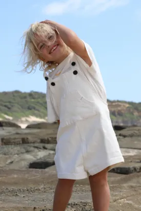 Mini Denim Overalls (White)