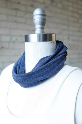 Navy Gray Sleek Neck Warmer