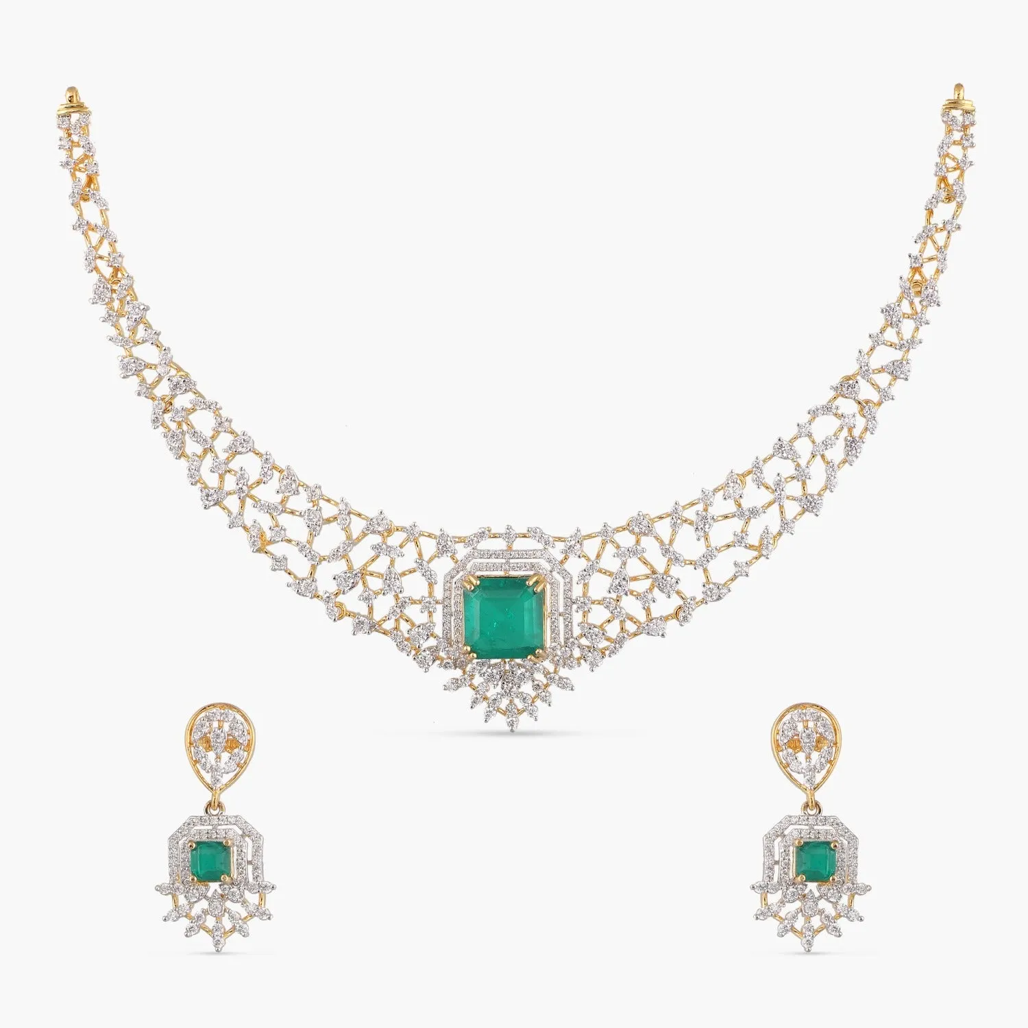 Olivia CZ Silver Necklace Set
