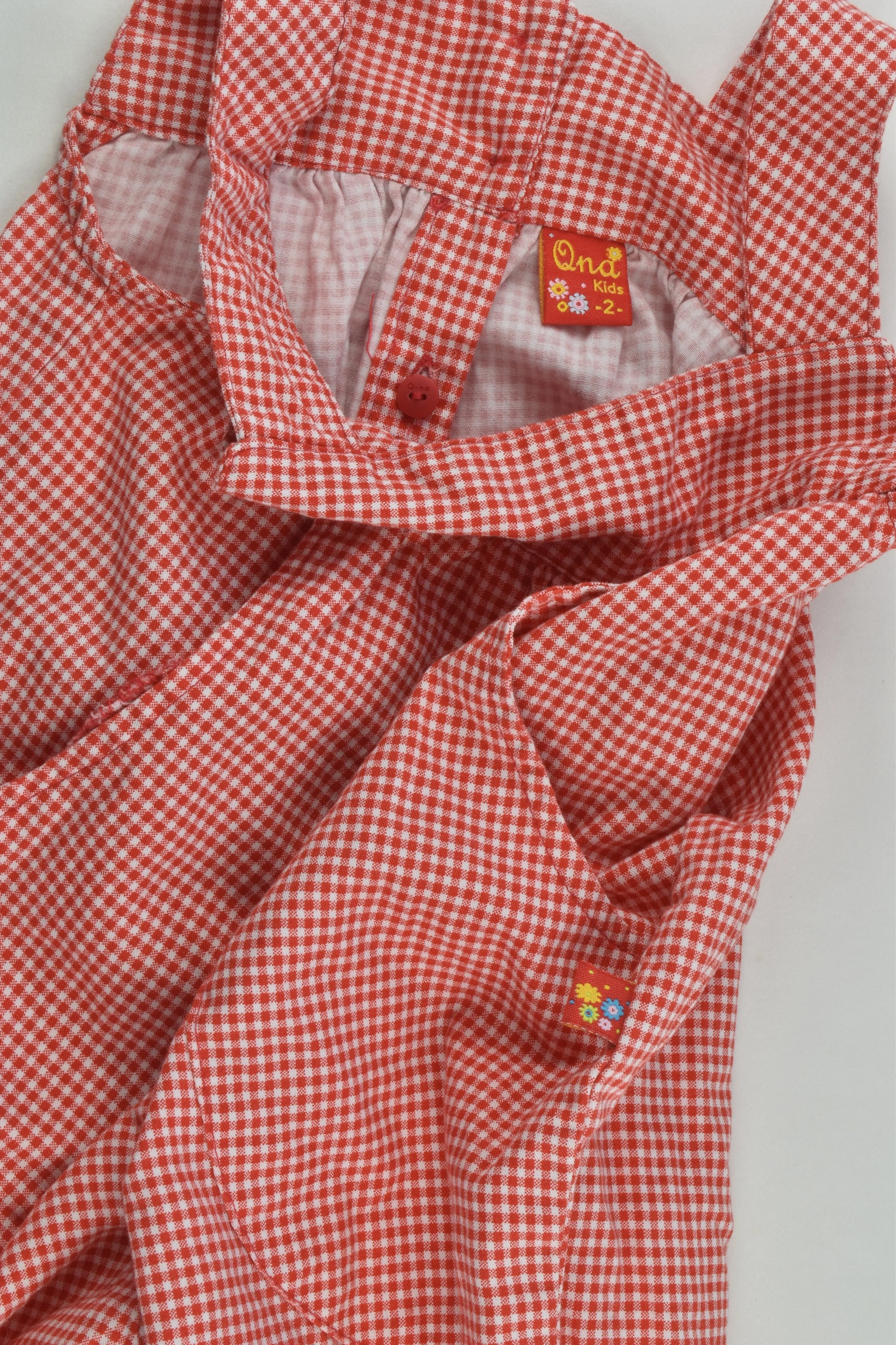 Ona Kids Size 2 Checked Short Overalls