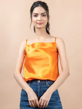 Orange cowl neck cami top