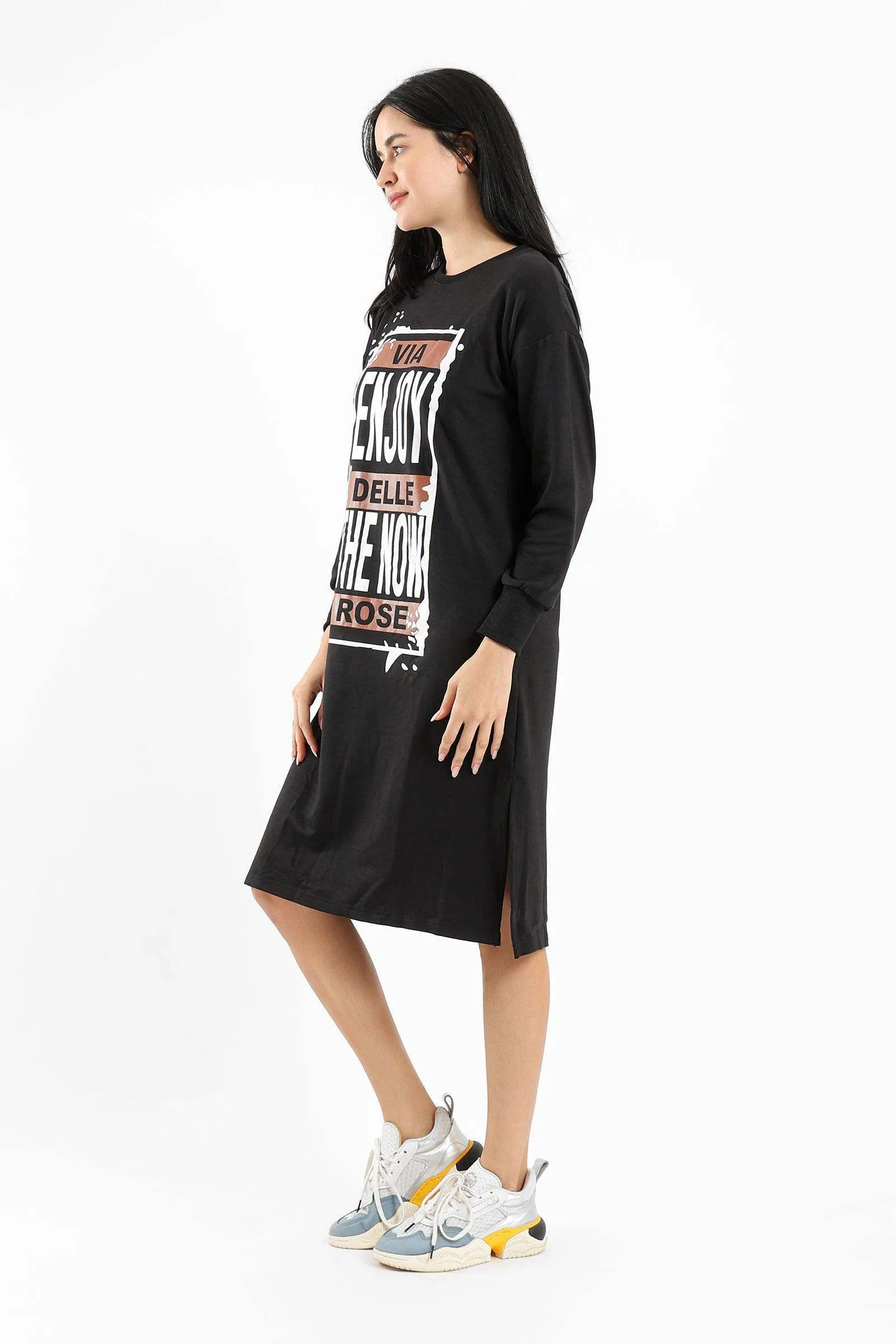 Printed Sweatshirt Dress