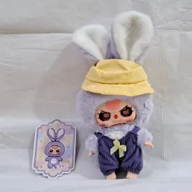 Purple with Purple Overalls - Macaron Cute Bunny Plush Pendant - Baby Three