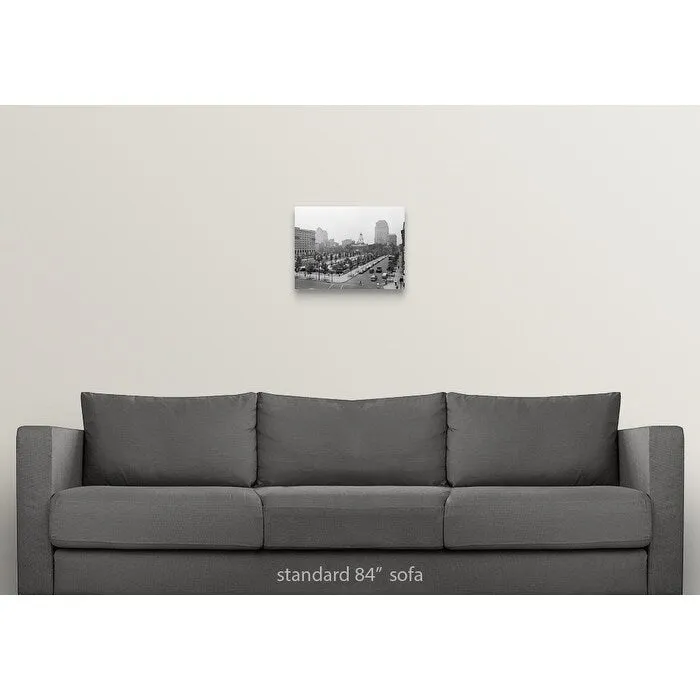 "1950's Philadelphia Looking Southeast At Historic Independence Hall Building" Canvas Wall Art