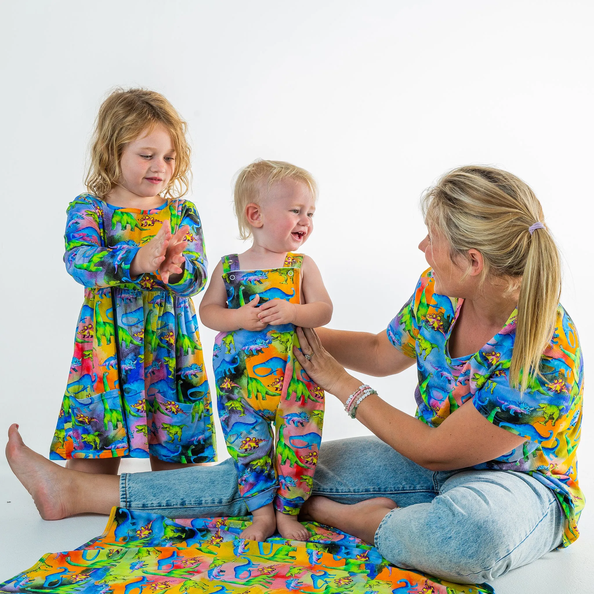 Rainbow-saurus Long Leg Overalls