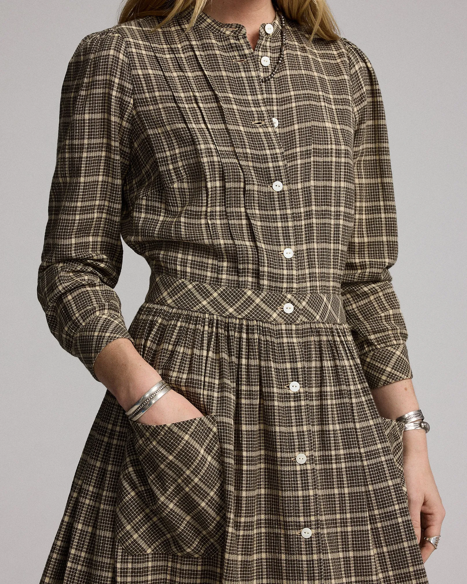 RRL Checked Cotton Dobby Dress