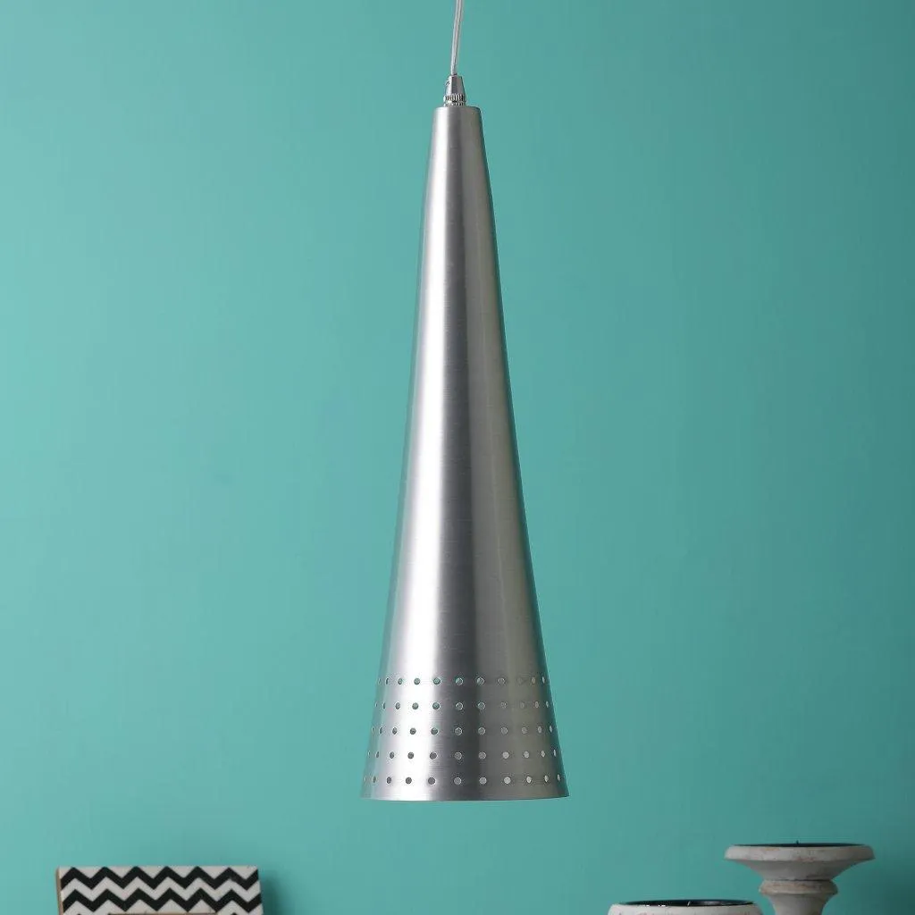 Silver & Blue Metal Hanging Light P-4-HL-CH-WH