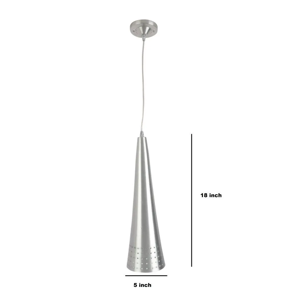 Silver & Blue Metal Hanging Light P-4-HL-CH-WH