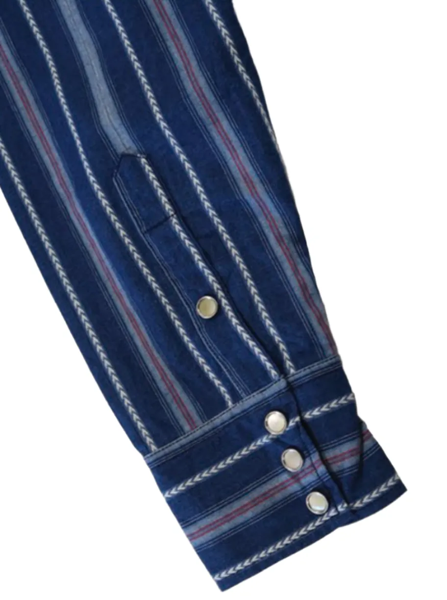 Sugar Cane, Western Shirt Denim, Blue, SC29246
