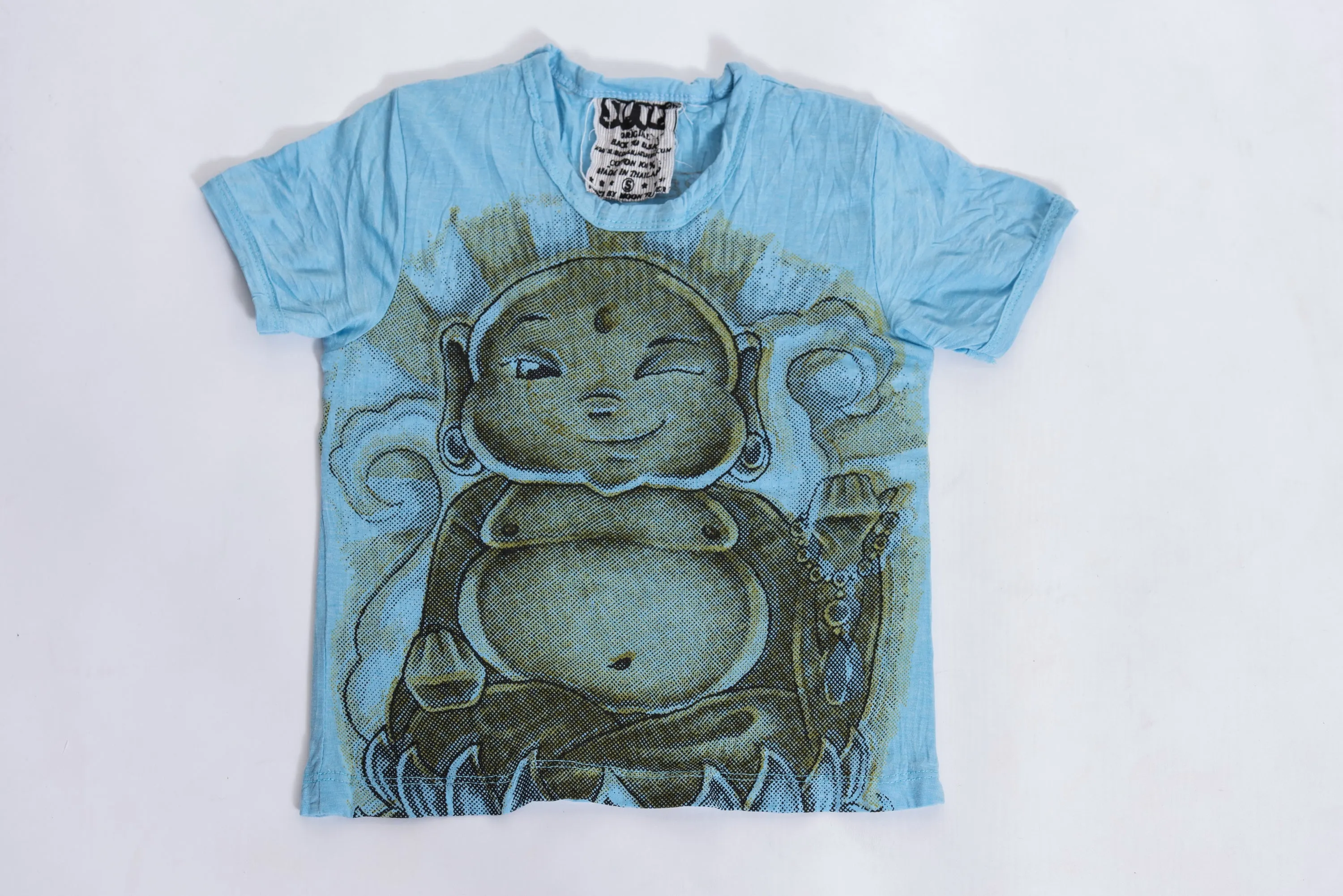 Sure Design Kids Baby Buddha T-Shirt Light Blue
