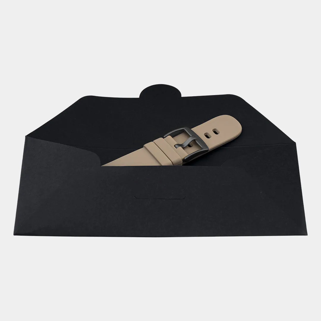 Taupe OOZOO rubber strap with black clasp