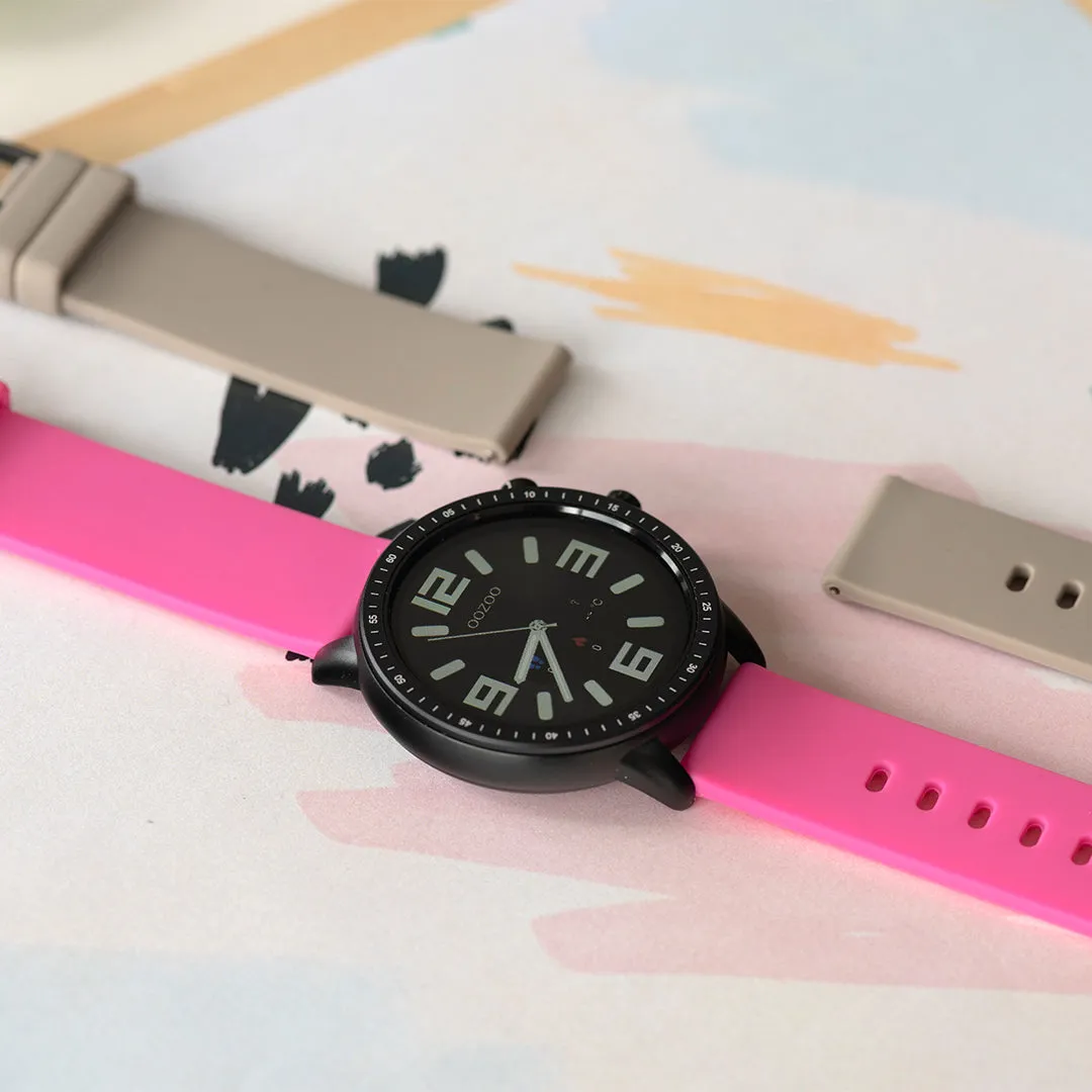 Taupe OOZOO rubber strap with black clasp