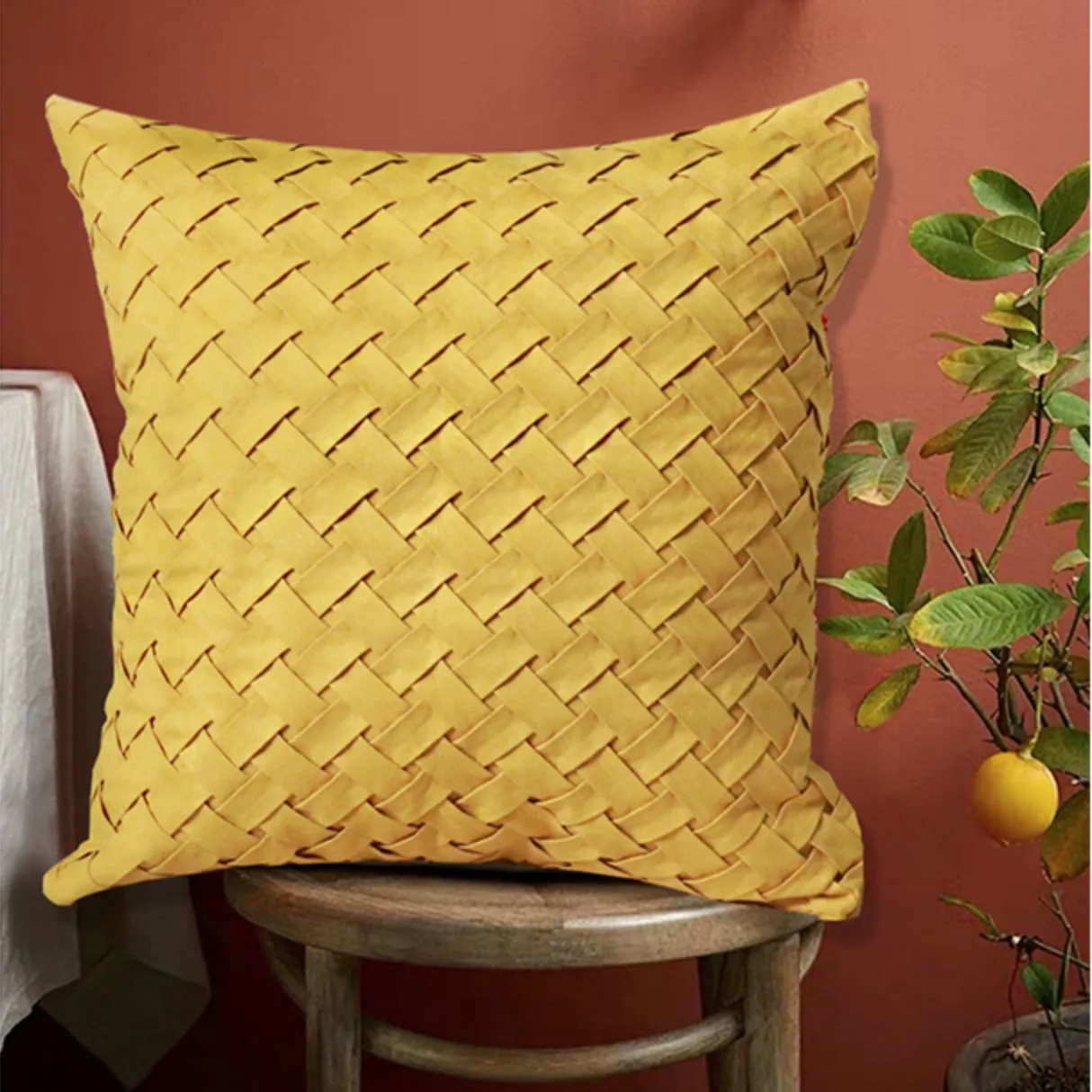 Textured Woven Throw Cushion