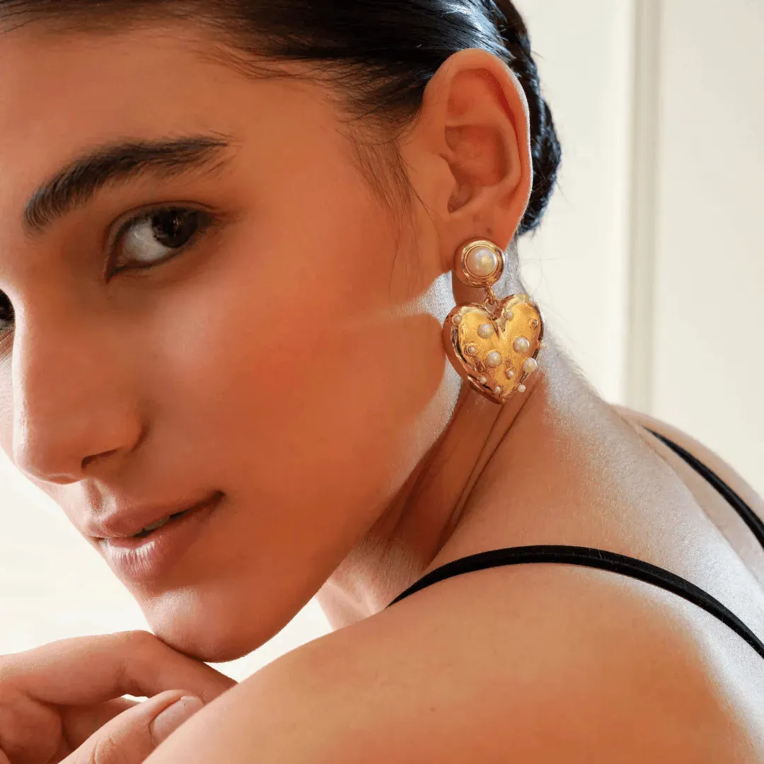 TFC Love Bump Gold Plated Dangler Earrings
