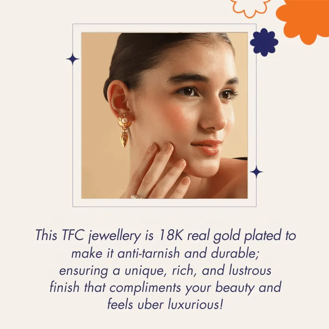 TFC Love Bump Gold Plated Dangler Earrings