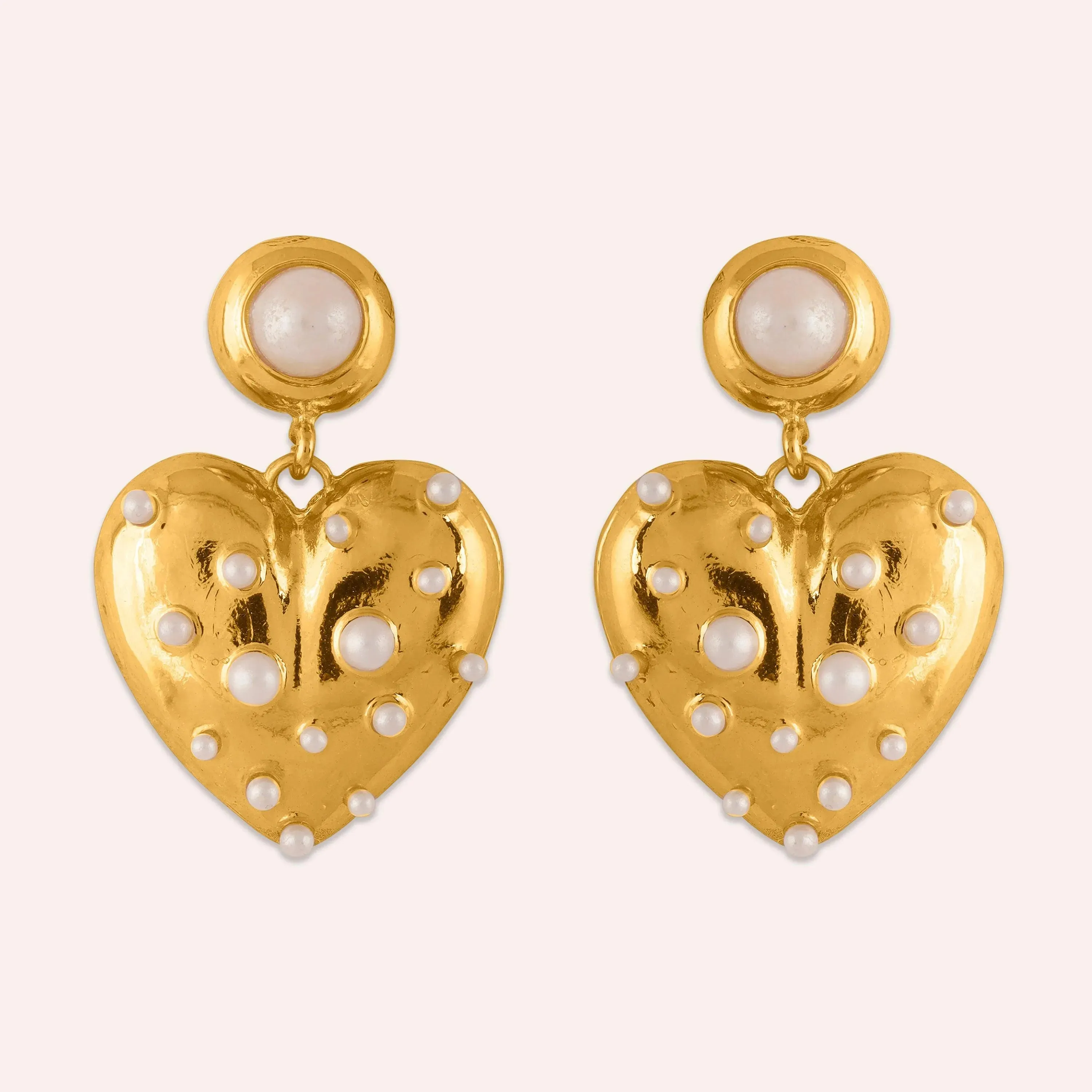 TFC Love Bump Gold Plated Dangler Earrings