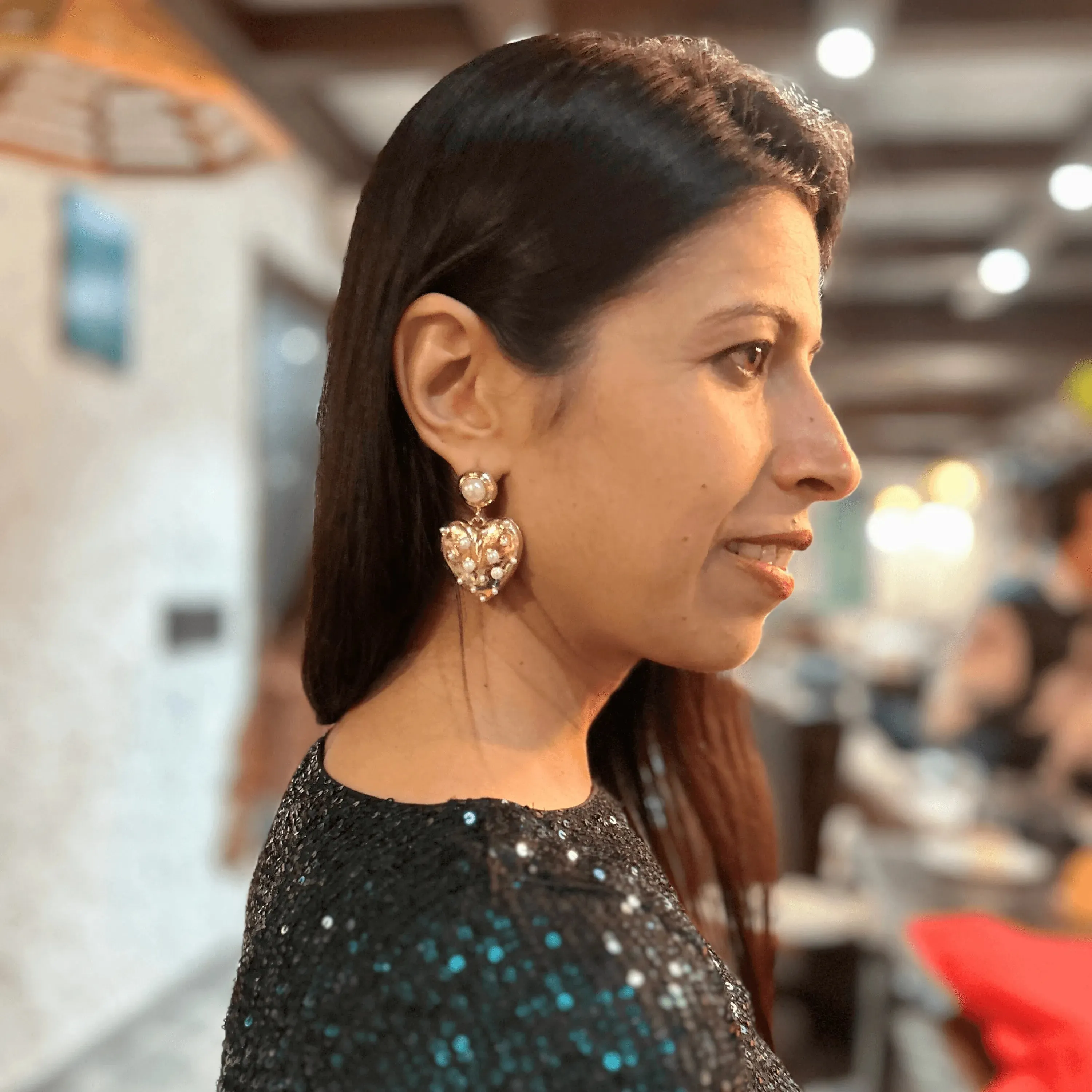 TFC Love Bump Gold Plated Dangler Earrings