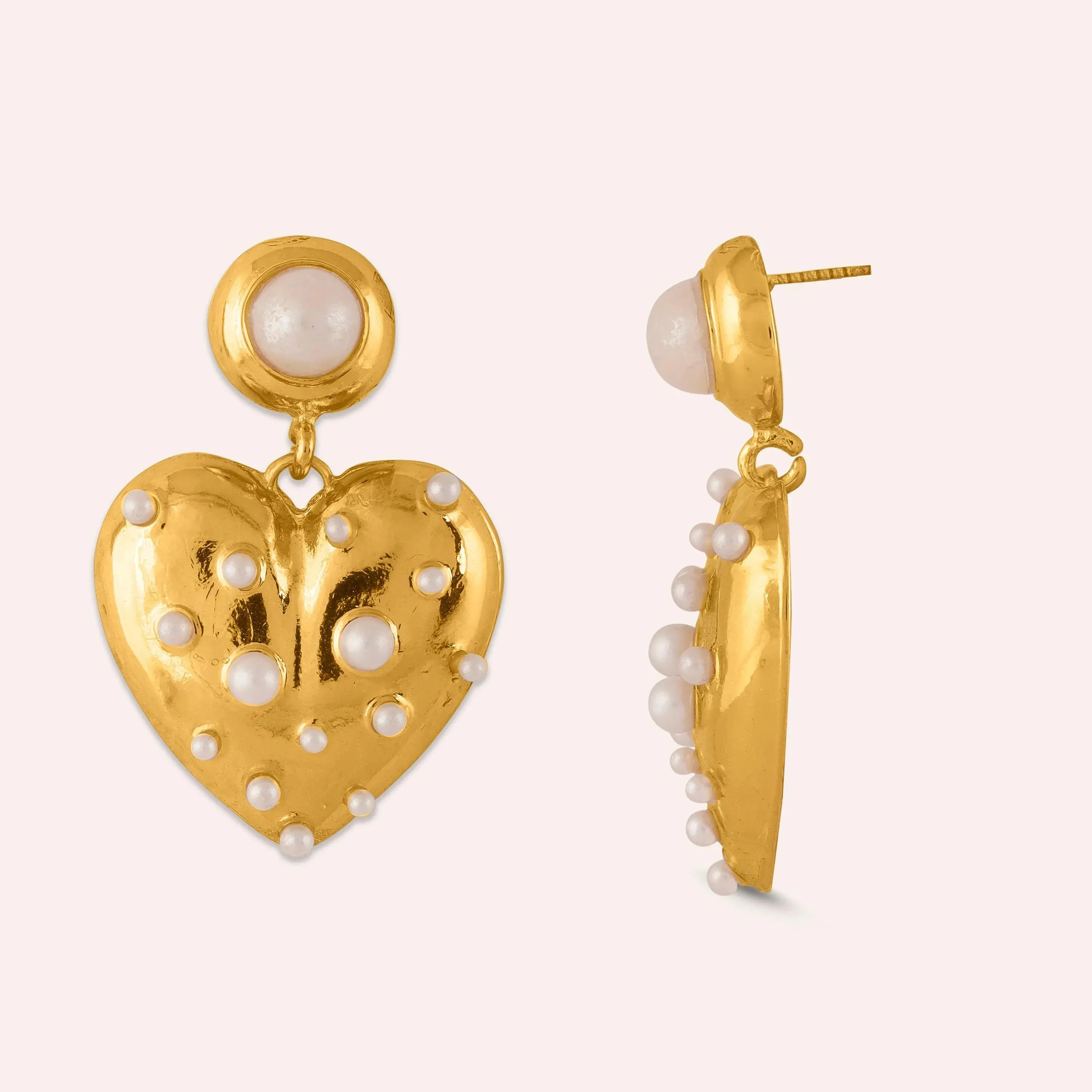 TFC Love Bump Gold Plated Dangler Earrings